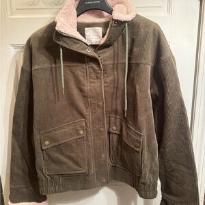 Altar'd State Brown Corduroy Puffer Jacket